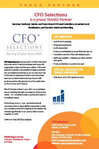 CFO Selections value proposition